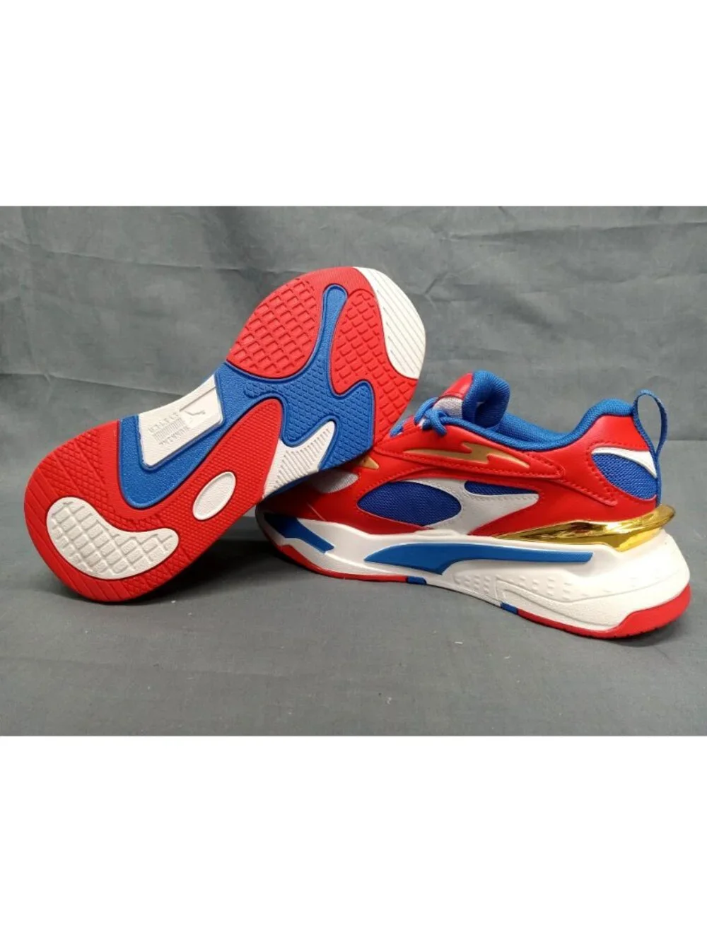 Puma RS-FAST RWB JR (GS) Sneaker White Red Strong Blue Boys Size 4.5 NEW IN BOX!